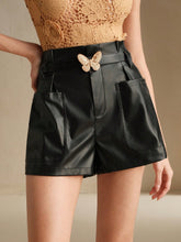 Anewsta Women's Fashion Double Pocket High Waist Shorts
